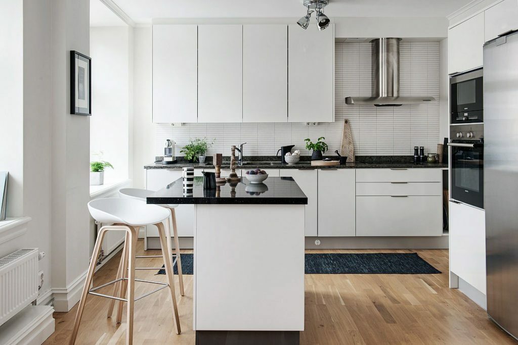 3 by 3 Scandinavian style kitchen