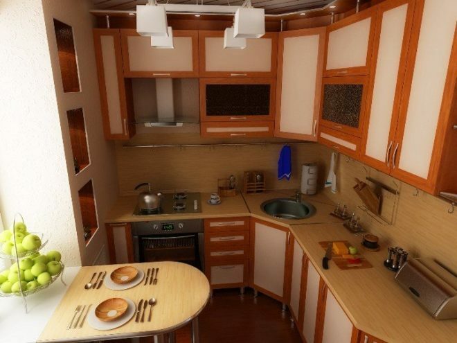 Cozy arrangement of a small kitchen