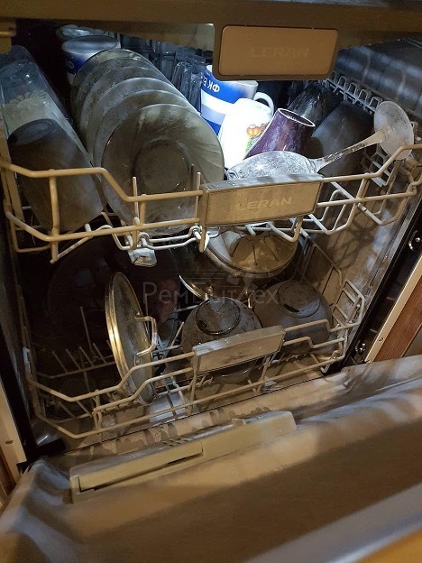 There is an odor in the dishwasher