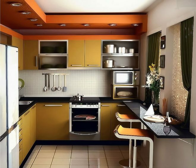 Correct arrangement of a small kitchen