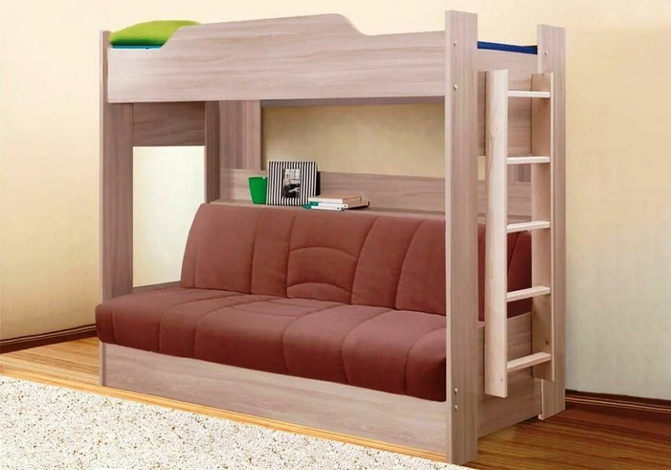 Bunk bed with sofa