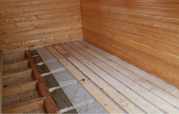 How to insulate the floor with polystyrene foam in a wooden house