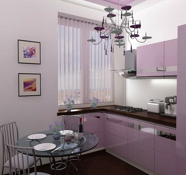 faded purple tones in the kitchen