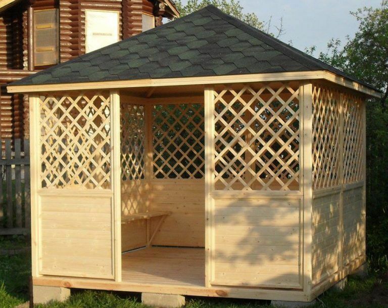 DIY gazebos made of wood: a selection of popular ideas + drawings and detailed assembly instructions