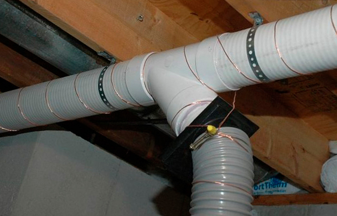 Dimensions of polypropylene pipes for ventilation