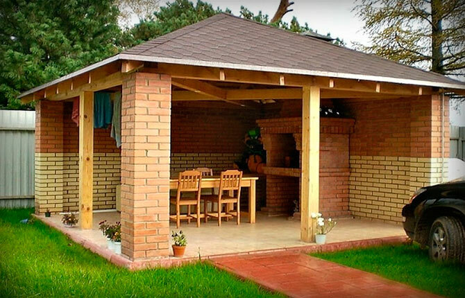 Do-it-yourself brick gazebo: options, photos, step-by-step instructions, preparation, construction, barbecue ovens