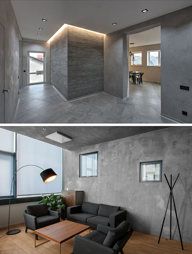 Efekt dekorativní omítky betonu