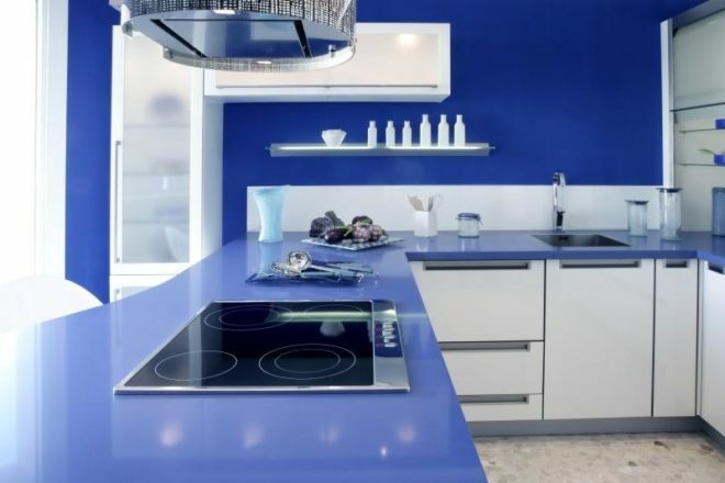 Monochrome blue kitchen