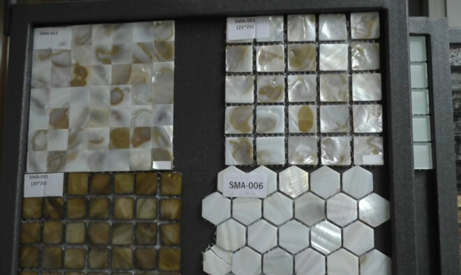 Mosaic tile kitchen apron