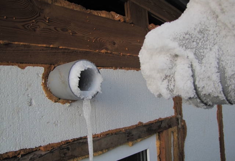Ice on the ventilation pipe