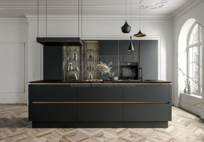Built-in anthracite Modo kitchen with island