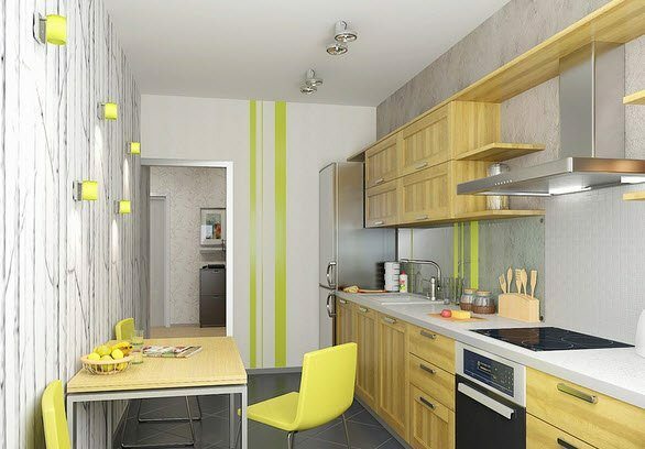 kitchen 8 sq. in yellow tones