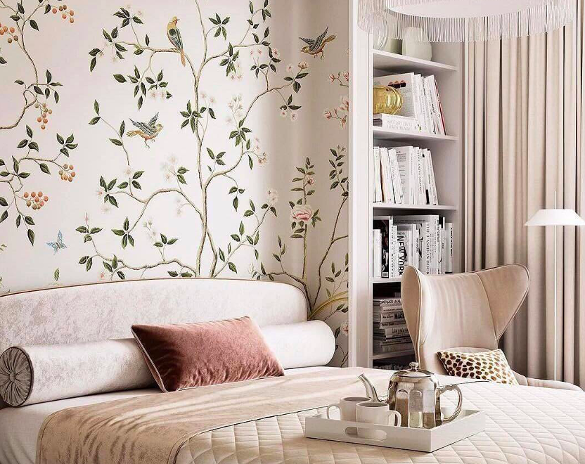 Beautiful background and companion wallpaper for the bedroom: which ones are suitable, photo - Setafi